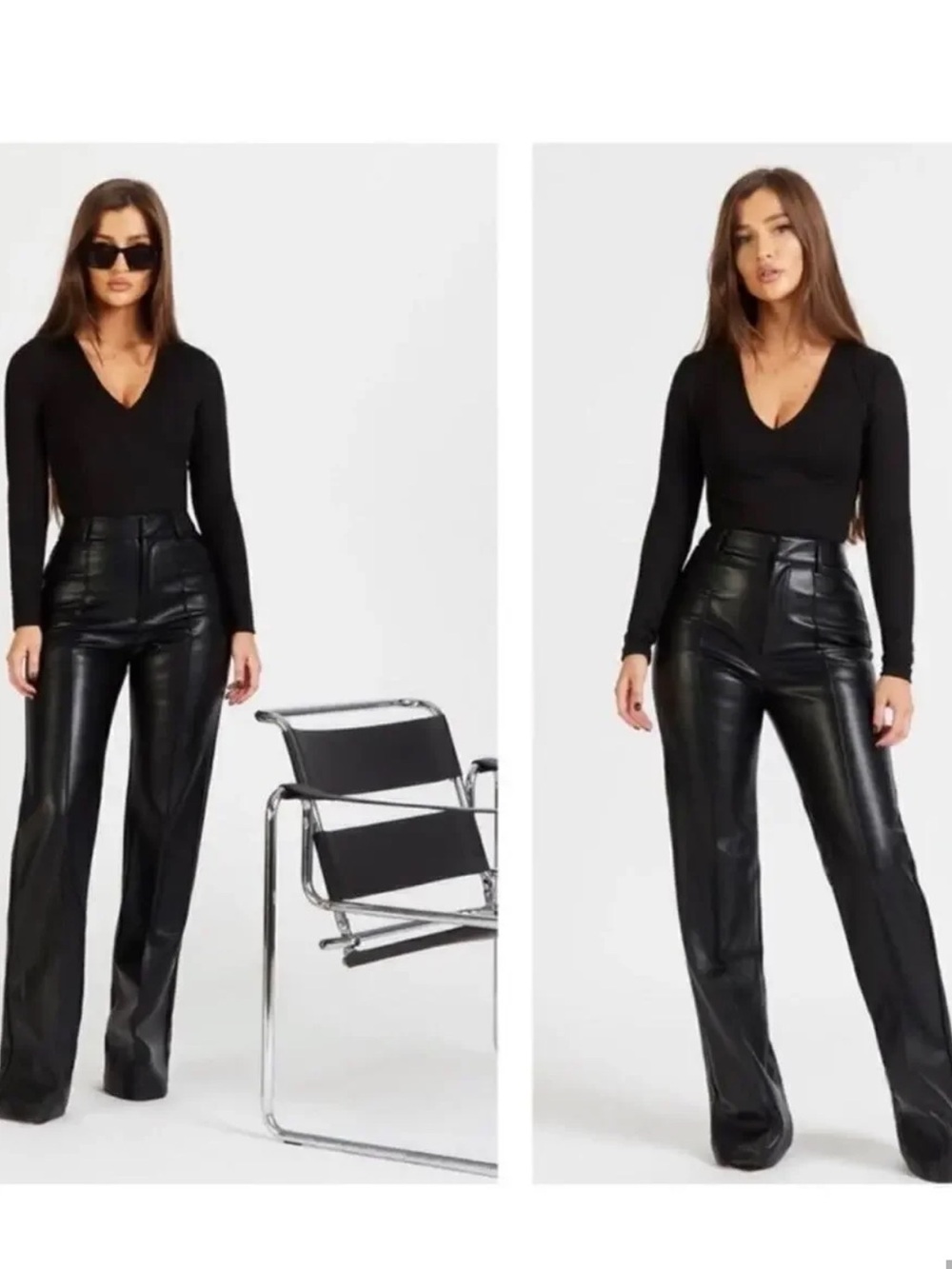 BOA. Black Faux Leather pants